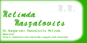 melinda maszalovits business card